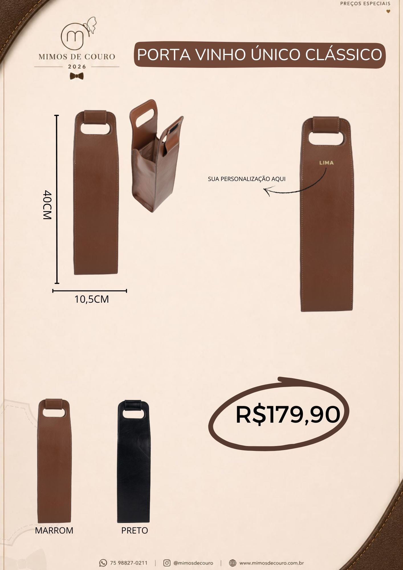 Porta Vinho Único clássico